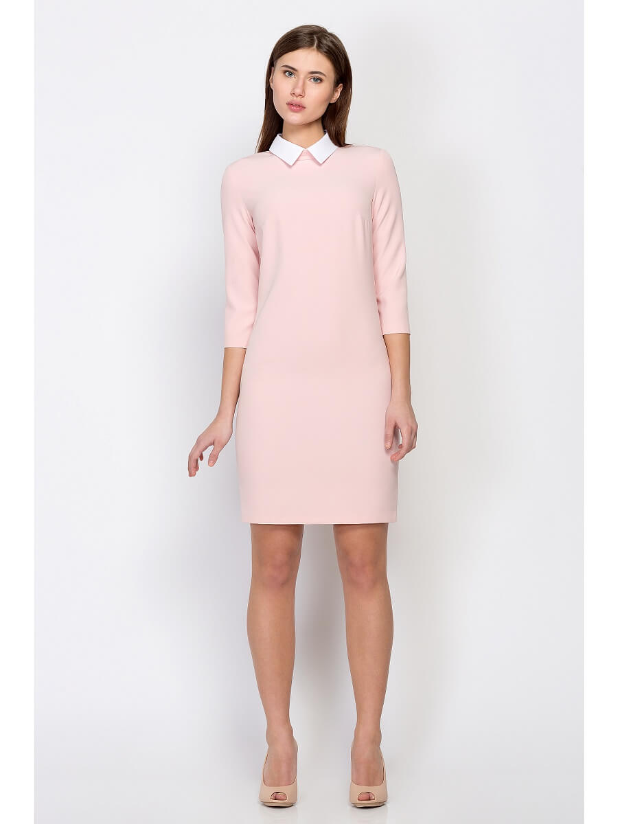 деловой женский стиль - розовое платье