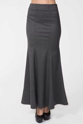юбки для женщин 45-55 лет - длинная серая юбка