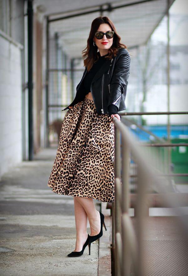 леопардовая юбка с косухой