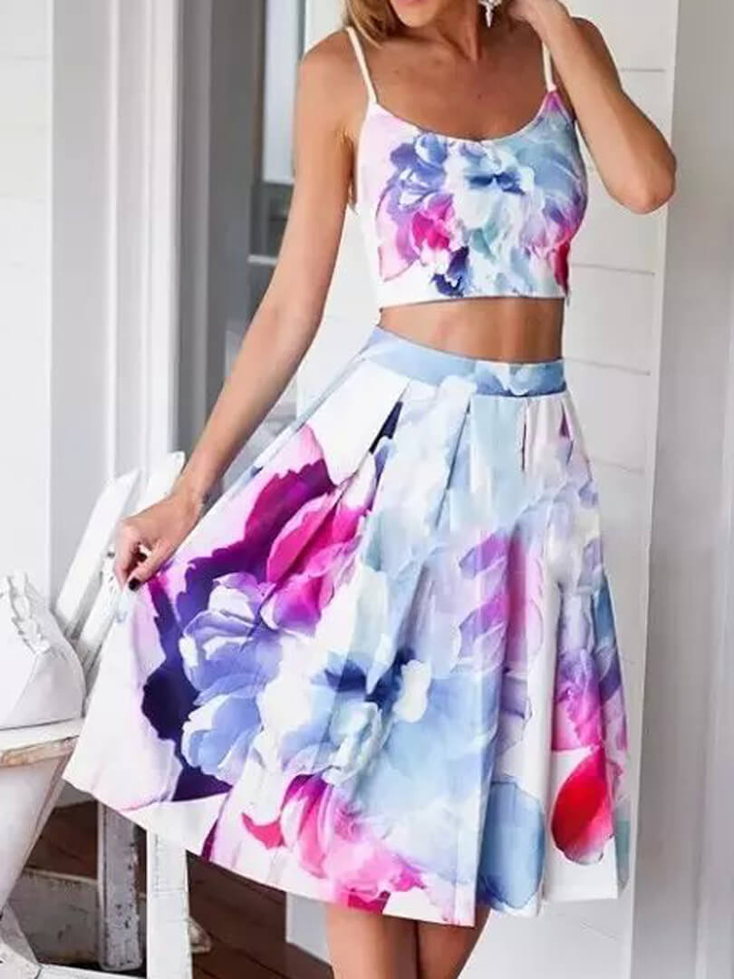расклешенная юбка с цветочным принтом