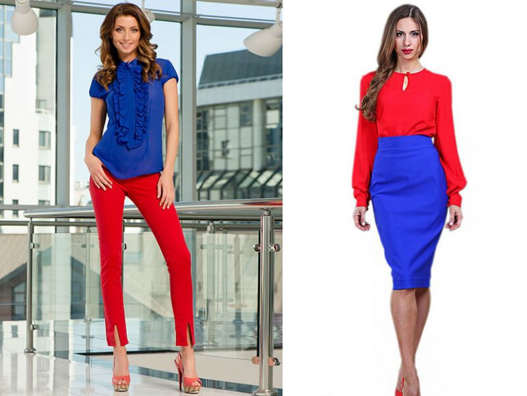 Синий цвет в одежде сочетание с другими цветами фото у женщин