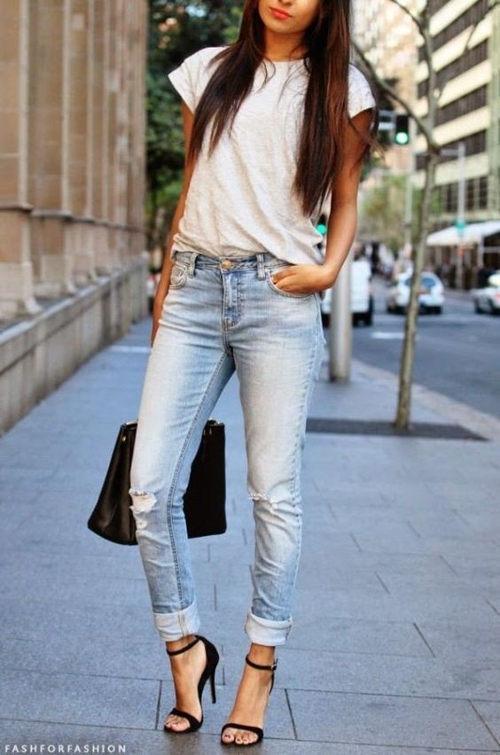 С чем носить джинсы бойфренды: 20+ образов