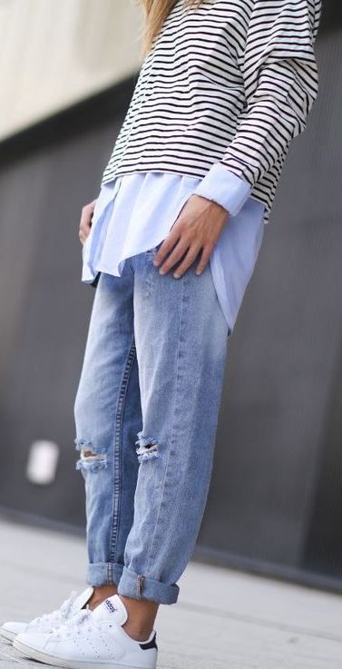 С чем носить джинсы бойфренды: 20+ образов